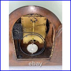 German Westminster Chime Tambour Humpback Harold 8 Day Mantel Shelf Table Clock