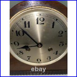 German Westminster Chime Tambour Humpback Harold 8 Day Mantel Shelf Table Clock