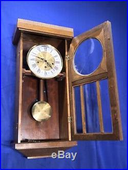 Germany TRIPLE Westminster Chime Oak CASE & Pendulum, Keywound Wall Clock