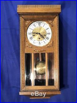 Germany TRIPLE Westminster Chime Oak CASE & Pendulum, Keywound Wall Clock