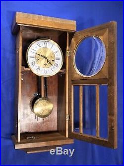 Germany TRIPLE Westminster Chime Oak CASE & Pendulum, Keywound Wall Clock