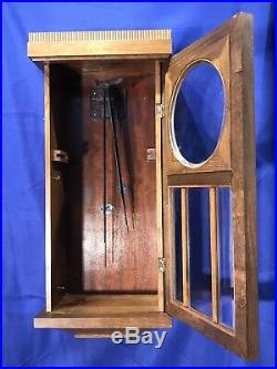 Germany TRIPLE Westminster Chime Oak CASE & Pendulum, Keywound Wall Clock