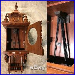 Germany TRIPLE Westminster Chime Walnut CASE &Pendulum, Keywound Wall Clock