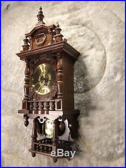 Germany TRIPLE Westminster Chime Walnut CASE &Pendulum, Keywound Wall Clock