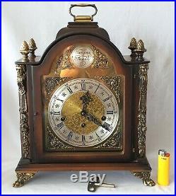 Gewes Westminster Clock Super Wide 8 Day Key Wind German Vintage 1964