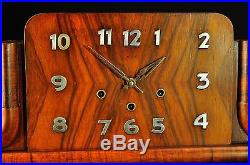 Gorgeous German Art Deco Westminster Chime Desk Clock approx. 1930