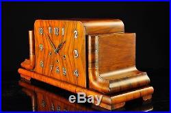 Gorgeous German Art Deco Westminster Chime Desk Clock approx. 1930