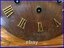 Gorgeous Vintage Linco Carved Wood Westminster Chime Mantel Clock Working