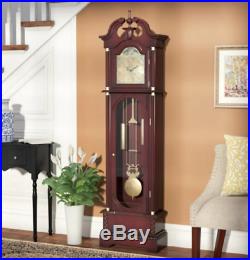 Grandfather Clock Wood Antique 72 Floor Standing Vintage Chime Traditional Big