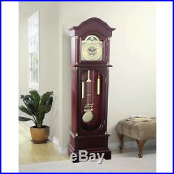 Grandfather Vintage Floor Clock Antique Classic Style Stand Entryway Living Room