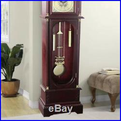 Grandfather Vintage Floor Clock Antique Classic Style Stand Entryway Living Room