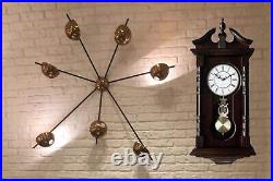Grandfather Wood Wall Clock Westminster Chime, Pendulum, Traditional, Walnut