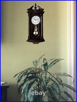 Grandfather Wood Wall Clock Westminster Chime, Pendulum, Traditional, Walnut