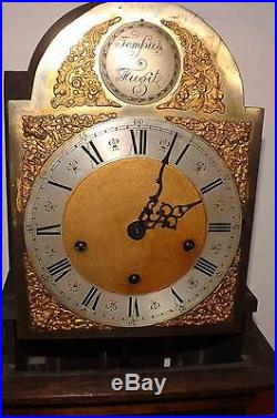 Grandmother clock oak cased westminster chimes 8 day mechanical movement superb