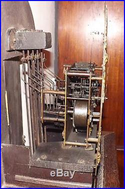 Grandmother clock oak cased westminster chimes 8 day mechanical movement superb