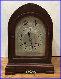 Gustav Becker German Westminster Chime Black Forest Mantel Bracket Clock