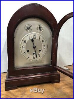 Gustav Becker German Westminster Chime Black Forest Mantel Bracket Clock