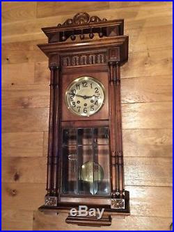 Gustav Becker Oak 8-Day wall clock with Westminster Chimes & 3 train movement