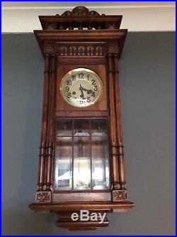 Gustav Becker Oak 8-Day wall clock with Westminster Chimes & 3 train movement