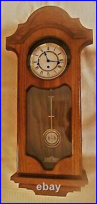 H. L HUBBELL Oak Wall Clock Westminster Chimes