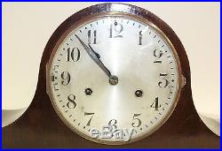 HAC Mahogany Vintage Art Deco Napoleon Hat Mantelpiece Clock Westminster Chimes