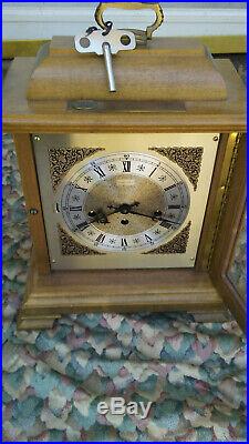 HAMILTON WESTMINSTER CHIME BRACKET MANTLE CLOCK WithKEY- 340-020 W. GERMANY