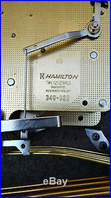 HAMILTON WESTMINSTER CHIME BRACKET MANTLE CLOCK WithKEY- 340-020 W. GERMANY