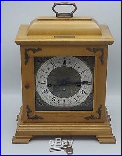 HAMILTON WESTMINSTER CHIME BRACKET MANTLE CLOCK WithKEY- 340-020 W. GERMANY NM