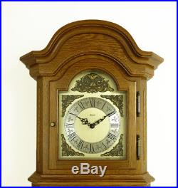 HERMLE 3 weight Westminster chime wall clock German oak wood TOP CONDITION