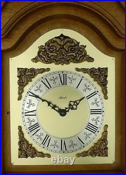 HERMLE 3 weight Westminster chime wall clock German oak wood TOP CONDITION