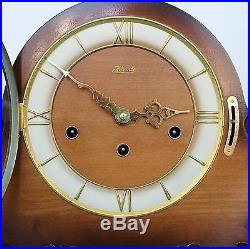 HERMLE Mantel TOP! Clock TRIPLE CHIME Westminster HIGH GLOSS Germany Mid Century
