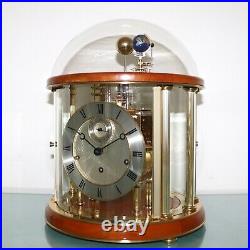 HERMLE TELLURIUM Mantel TOP Clock GLASS Dome SKELETON Westminster Chime CALENDAR