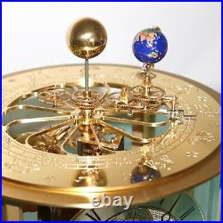 HERMLE TELLURIUM Mantel TOP Clock GLASS Dome SKELETON Westminster Chime CALENDAR