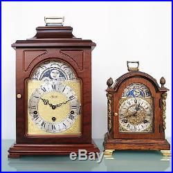 HERMLE Vintage German Mantel CLOCK MOONPHASE Westminster 3 MELODIES! Chime Shelf