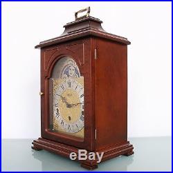 HERMLE Vintage German Mantel CLOCK MOONPHASE Westminster 3 MELODIES! Chime Shelf