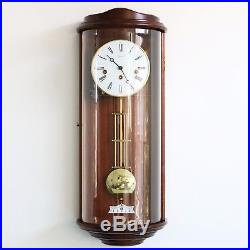 HERMLE WALL CLOCK TOP DESIGN WESTMINSTER Chime CURVED Glass Skeleton TRANSLUCENT