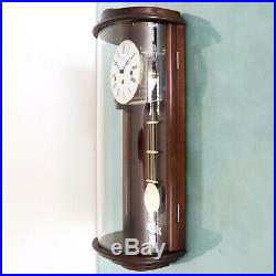HERMLE WALL CLOCK WESTMINSTER Chime Curved Crystal DESIGN Chime SERVICED Germany