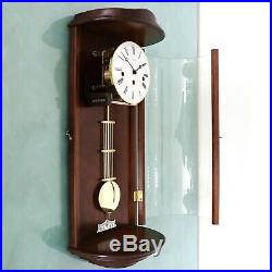 HERMLE WALL CLOCK WESTMINSTER Chime Curved Crystal DESIGN Chime SERVICED Germany