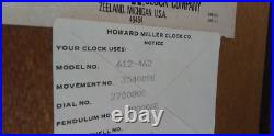HOWARD MILLER Model #612-462 Westminster Chime Key Wind Pendulum Wall Clock