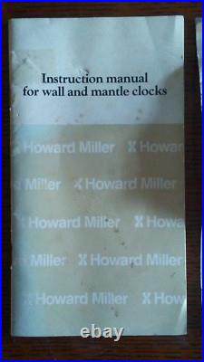 HOWARD MILLER Model #612-462 Westminster Chime Key Wind Pendulum Wall Clock