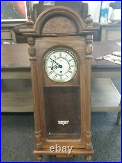 HOWARD MILLER WALL CLOCK Westminster CHIME KEY WIND PENDULUM Model 612462