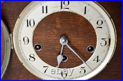 Haller Foreign Art Deco Oak Cased Westminster Chime Mantel Clock Antique
