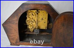 Haller Foreign Art Deco Oak Cased Westminster Chime Mantel Clock Antique