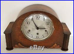 Haller German Oak Westminster Whittington Chiming Mantle Clock