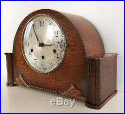Haller German Oak Westminster Whittington Chiming Mantle Clock