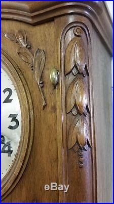 Hamburg-American Clock Co. HAC Walnut Westminster Chime German Wall Clock