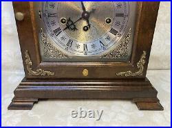 Hamilton Bracket Shelf Clock Key Wind Westminster Chimes Runs Strike & Chimes