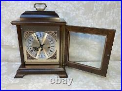 Hamilton Bracket Shelf Clock Key Wind Westminster Chimes Runs Strike & Chimes