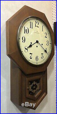 Hamilton Drop Octagon School House Westminster Chime German Hermle Wall Clock