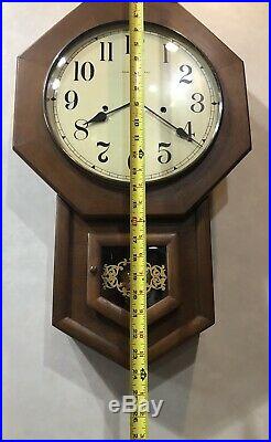 Hamilton Drop Octagon School House Westminster Chime German Hermle Wall Clock